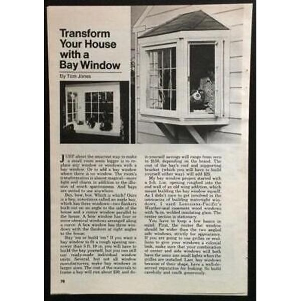 Bay Window Custom Size 1974 HowTo Build PLANS ~ using standard windows