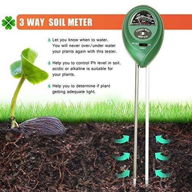 3 In1 Soil Moisture Meter Sunlight PH Meter Soil Water Acidity