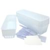 8 Storage Baskets 10x3" & 12 Label Holders, White, SKU# 655457974239