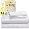Polka Dot Sheets, Softest 100% Cotton Sheets for Queen Size Bed, Luxury 400 Thre