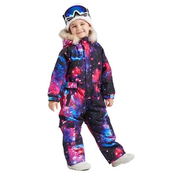 Bluemagic Little Kid's One Piece Overall Snowsuits Ski Suits Jackets Coats Jumpsuits,Star,120cm