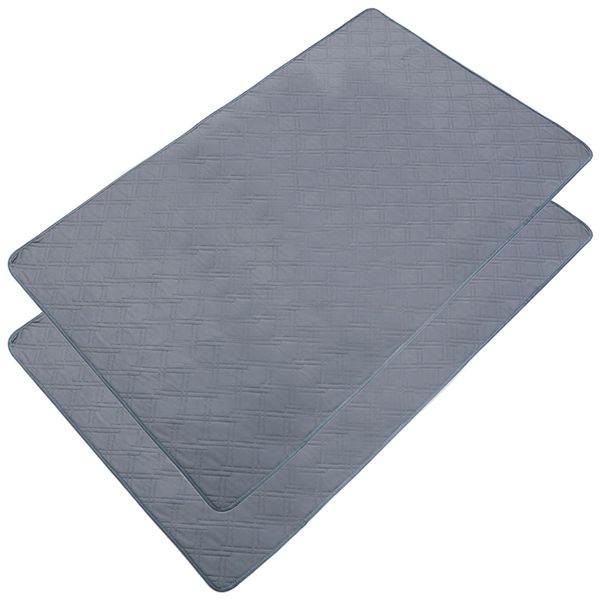 2pcs Waterproof Seat Pads, Reusable and Washable Bed Pads for Incontinence Adults, Non-Slip Absorbent Chair Protector for Wheelchairs Sofas Armchairs and Car Seats, Grey (M 45x60cm)