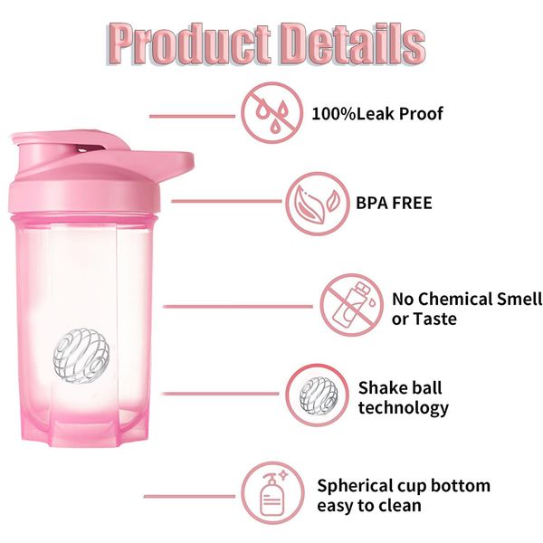 Protein Shaker Bottle with Stainless Steel Mixing Ball Meal Replacement Milkshake Mixing Bottle Bottle Sports Supplements Shakers Fitness Milkshake Portable Workout Water bottle 500ml (black)