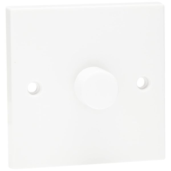 STATUS Single Dimmer Light Switch | 250W White Plastic 1 Gang 1 Way Dimmer Light Switch | S250WDS5