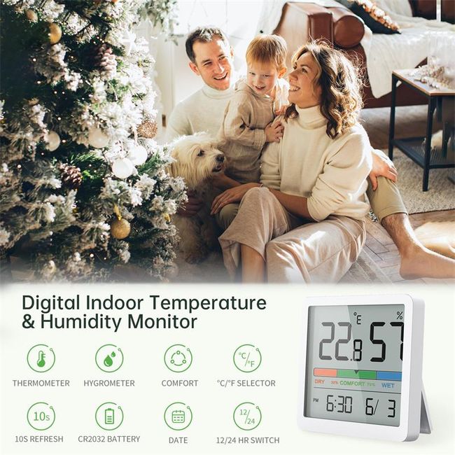 Digital Hygrometer Indoor Thermometer Humidity Meter Room Thermometer with  Fast Refresh Accurate Temperature Humidity Monitor - China  Thermo-Hygrometer, Thermo Hygrometer Digital
