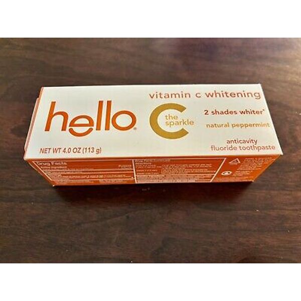 Hello Vitamin C Whitening Toothpaste with Anti cavity Fluoride Exp 03/26