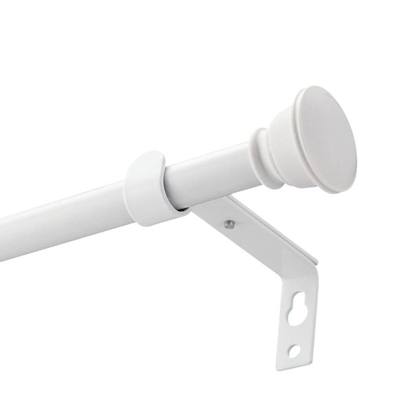 White Stainless Steel Curtain Rod, Extendable Curtain Poles for Living Room, Bedroom, Study, 67-147cm(Ø 16mm)