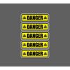 4x DANGER Sticker Decals for Industry Warehouse Caution Warning Vinyl Yellow 3.7
