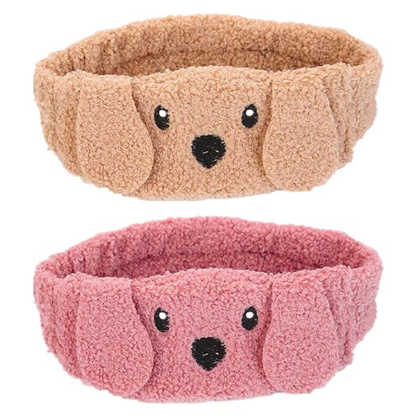 2pcs Ink Dog Makeup Headband Wash Headband Spa Headband Elastic Makeup Hairband Elastic Makeup Headband Eye Puppy Fiber Polyester Fabric Girl Child Rabbit Ears