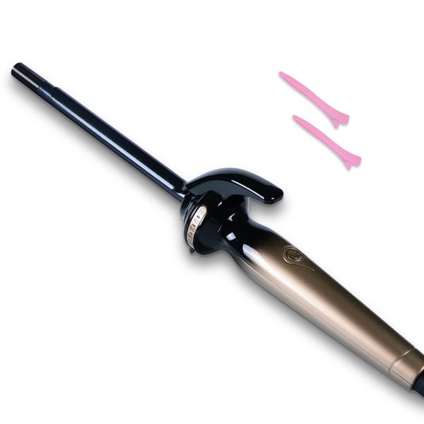 Curling Wand, 1/2 Inch Ceramic Curling Iron for Hair Curling, Professional Curling Iron with 5 Adjustable Heat Settings for Use on Short & Long Hair, Curling Wand w/Clamp & Long Barrel Curling