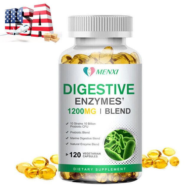 Digestive Enzymes w/ Prebiotic & Probiotics, Gas, Constipation & Bloating Relief