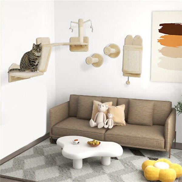 Cat Wall Shelf Set for Cats Cat Climbing Furniture Floating Shelves Pet