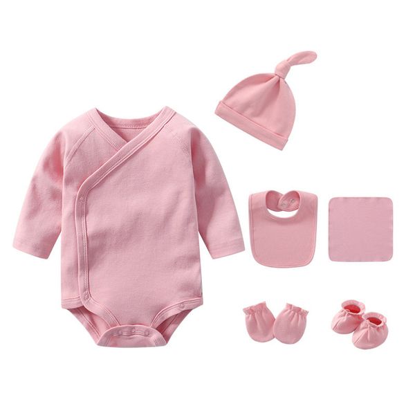 Newborn Solid Color Cotton Bodysuit Thin Style Sets - 52 (Newborn) / Grey