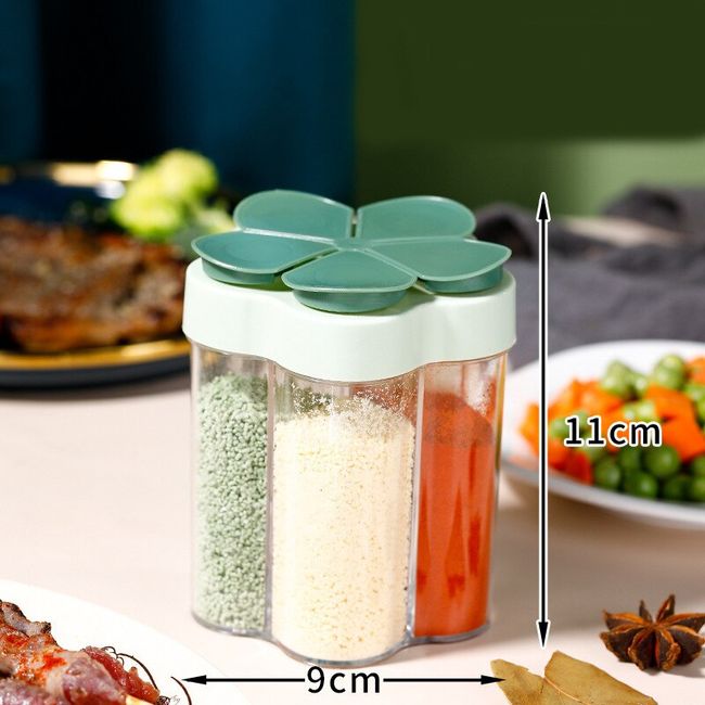4-in-1 BBQ Seasoning Jar Spice Salt And Pepper Shakers Kitchen