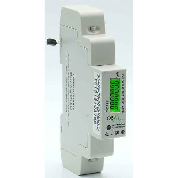 OB112-45AMP kWh Electric Meter. Digital Backlit Display. MID Certified.