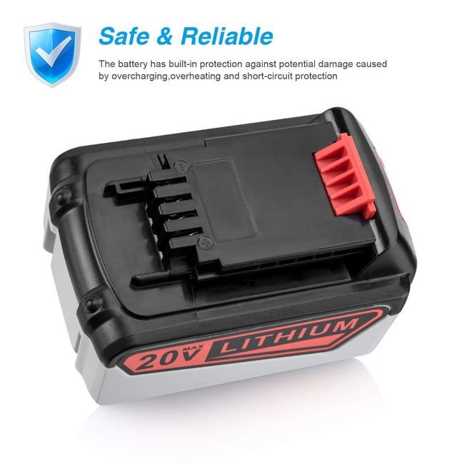 3000mAh LBXR20 Battery Replacement for Black&Decker 20V Lithium Battery Max  LB20 LBX20 LB2X4020-OPE LST220 Cordless Power Tool