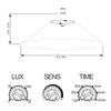 SEBSON Motion Detector Indoor, Flush mounted, HF Sensor LED suitable, Ceiling Mounting, programmable, Movement Sensor Range 2-16m/ 360°, max. 1200/300W