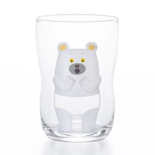 ADERIA 6231 Tsuyoko Glass M Size White Bear Pants, 6.3 fl oz (185 ml), Gift Box, Made in Japan, Tsupera Tsupera, Children's Tableware, Break-Resistant, Tempered Glass, Birthday Gift, Gift, Easy to
