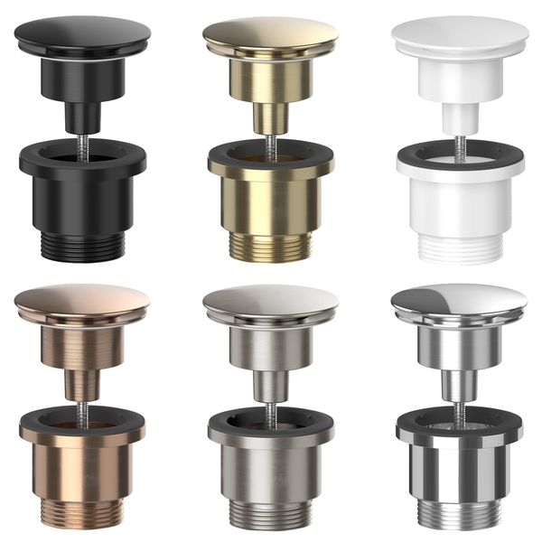 Universal Basin Sink Waste Solid Brass Leak Proof Slotted Un-slotted Compatible Eco-Friendly (Brushed Nickel)