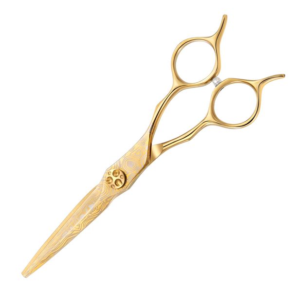 Professional Hair Scissors Sharp Barber Haircut Scissors 6 Inches Stainless Steel Hair Cutting Shears for Men and Women (Golden)