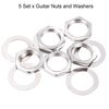 sourcing map 5 Set Guitar Nuts and Washers M9 Guitar Input Output Jack Socket Nuts Silver for Guitar Bass