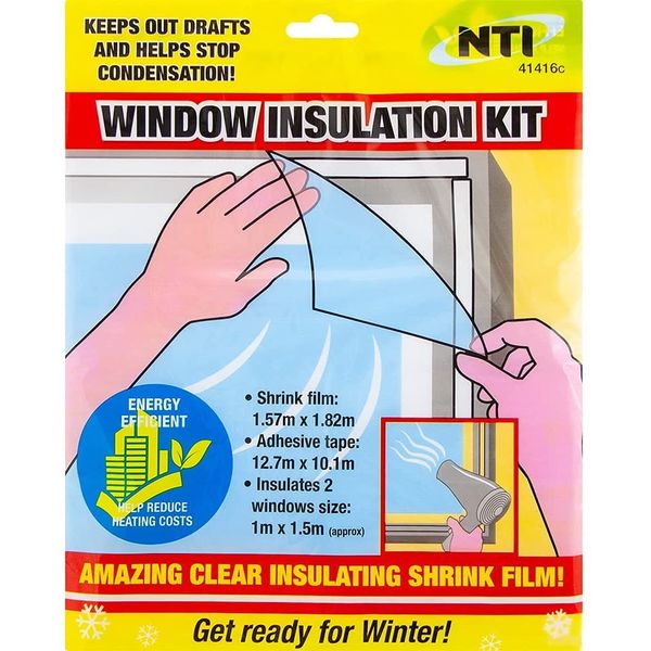 WINDOW INSULATION KIT DOUBLE GLAZING SHRINK FILM DRAUGHT EXCLUDER CONDENSATION