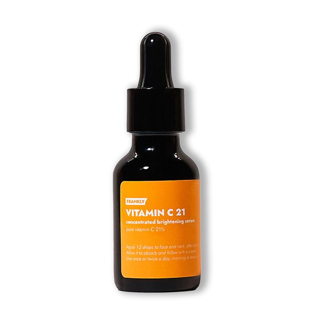 FRANKLY Vitamin C21 Serum 15mL Pure Vitamin C Contains 21% Vitamin C High Content Vitamin C Serum Dryness Fine Wrinkles Pores Stains Tone Shiny Skin Elasticity Moisturizing Moisturizing Serum Face Essence Face Skin Serum Skin Care Korean Cosmetics