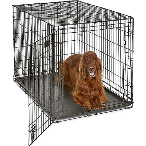 Single Door Dog Crate, Includes Leak-Proof Pan, Floor Protecting Feet