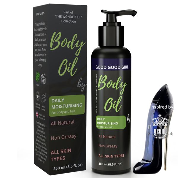 All Natural Skin Relief Body Oil, with Oat Oil & Jojoba Oil, Suitable for Sensitive Skin, Instantly Nourishes Very Dry, Sensitive Skin, Suitable for a Massage, 250ml (250ml, Good Good Girl)