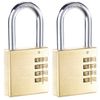 AGT Padlock with Code: Set of 2 Padlocks with 4 Digit Number Code 50mm (Padlock Combination Code, with Numbers, Bugel)