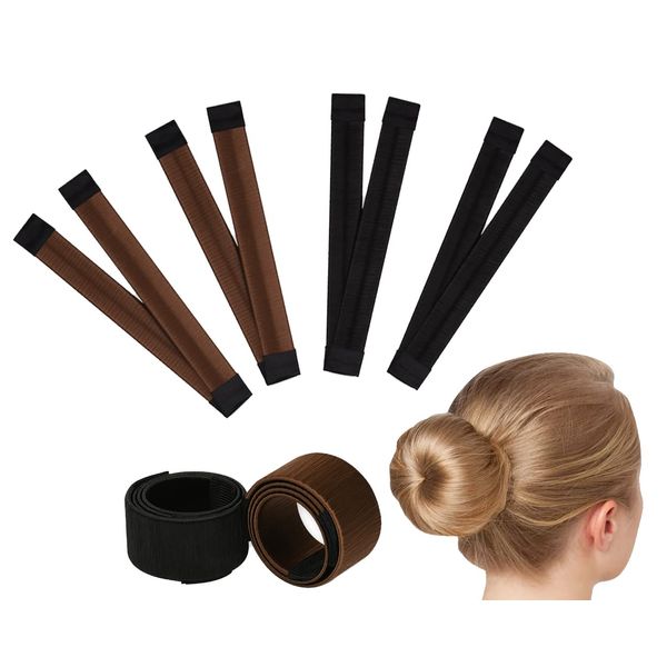 SCSpecial Hair Bun Maker 4 Pieces French Twist Donut Bun Bands Quick Hair Bun Tool