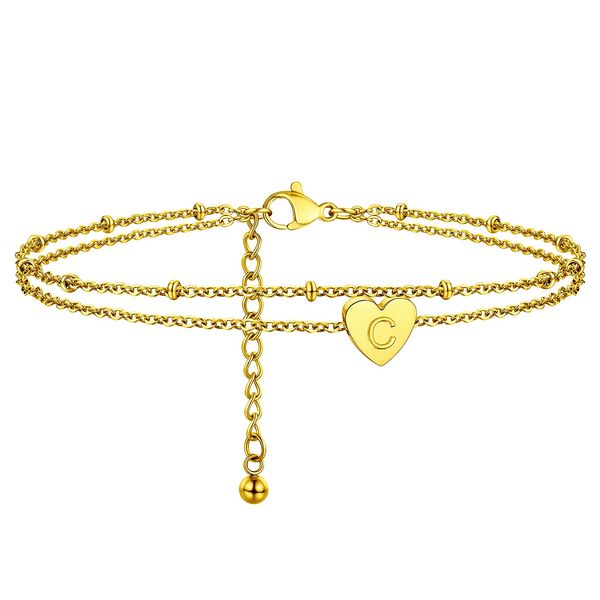 PROSTEEL Initial Anklet Letter Ankle Bracelets for Women