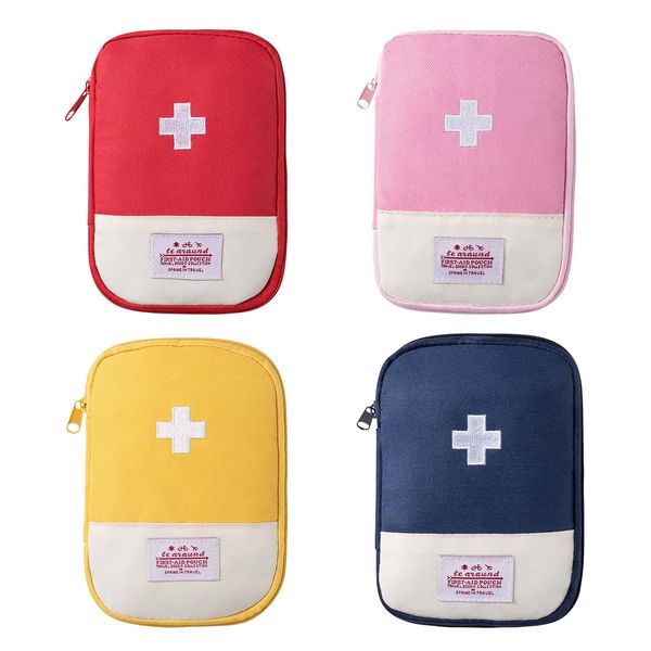 JSTHHTT 4 Pieces First Aid Bag Empty Medicine Bags for Travelling, Mini First Aid Kit First Aid Kit Bags, Medicine Storage Bag Travel Medicine Bag Built-in Compartment, for Outdoor Camping, Travel