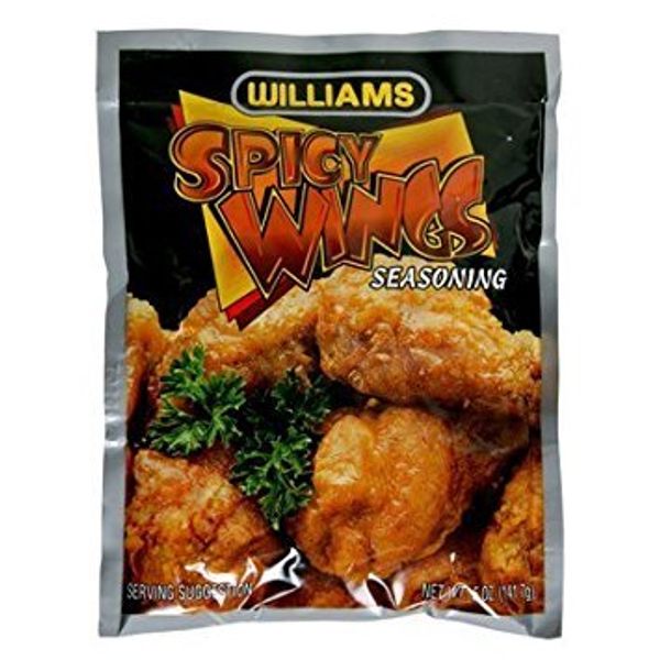 (2 Pack)-Williams Spicy Wings Hot Seasoned Coating Mix, 5 oz. each