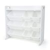 Humble Crew Toy Storage Organizer with Top Shelf and 9 Removable Bins, White/White – Toddler Bookshelf with Toy Organizer - Modern Toy Rack Ideal for Kids' Rooms, Playrooms, and Nurseries