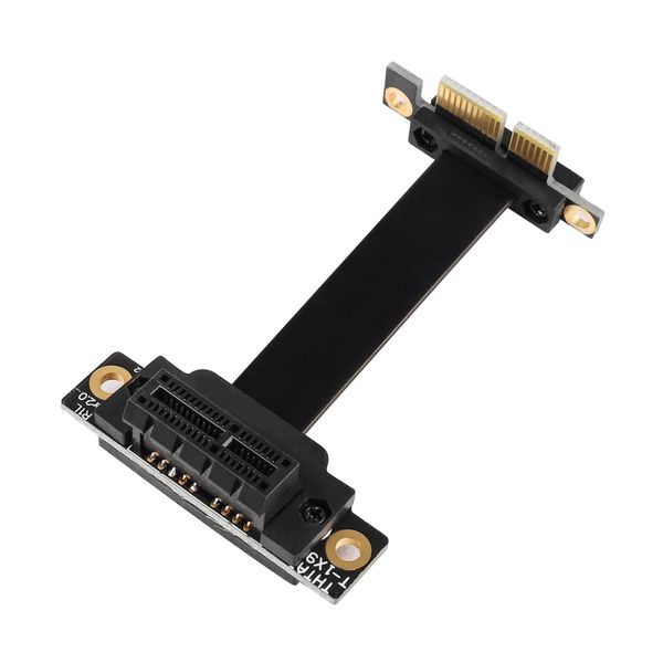 GINTOOYUN PCIE 1X Verlängerungskabel 90 Grad PCI Express 3.0 1X Male to Female Up Wireless Network Card Sound Card Anschlusskabel (5cm, Slot 90° Up) (5CM)