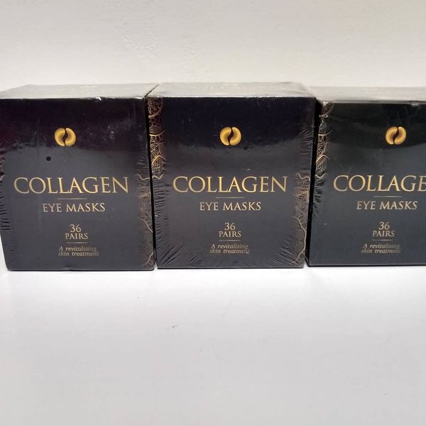 (3) 36 Pair Collagen Eye Mask Boxes NEW Skin Treatments