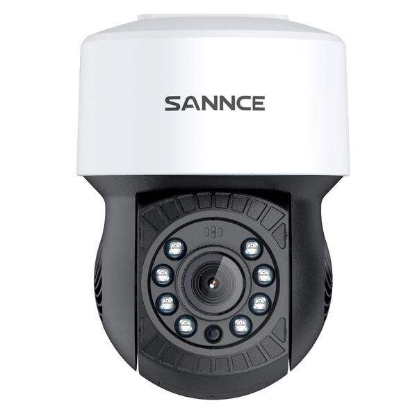 SANNCE PT Digital Zoom Camera 1080P, Pan 350° Tilt 90° Outdoor Security Camera 2MP, 30 M Night Vision for Analog CCTV Surveillance System, Remote Access, IP65 Waterproof, Including Adapter (1)