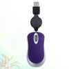 Hemobllo Mini USB Optical Mouse - Retractable Mouse Wired Mouse Mini Travel Mouse Computer Mouse Small Mouse Portable Mouse for Laptop Computer PC, Purple