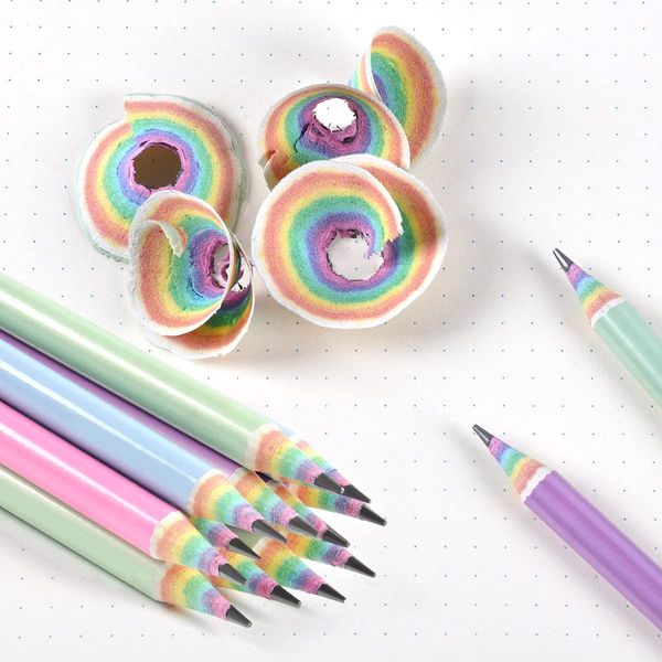 BAMBOLA Pencils, HB Pencils, Rainbow Pencils, Paper Pencils, Rainbow Pencils, Cute Pencils, Rainbow Pencils, Rainbow Pencils, Elementary School Stationery, Funny Pencils, Fashionable Pencils, 12 Dozen