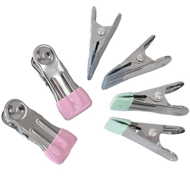 MYmama Power Clips, Anti-Slip, Rubber Cover, 6 Pieces, Strong, Pinching, Resin, Fixing, Convenient, Coating