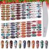 EBANKU Christmas Nail Wraps Self Adhesive, 14 Sheets Nail Polish Stickers Decals with Nail File Deer Snowman Xmas Tree Nail Stickers for Nail Art Design (B)