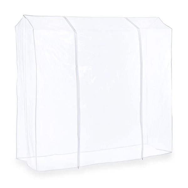6ft Clear Clothes Rail Cover Double Zip