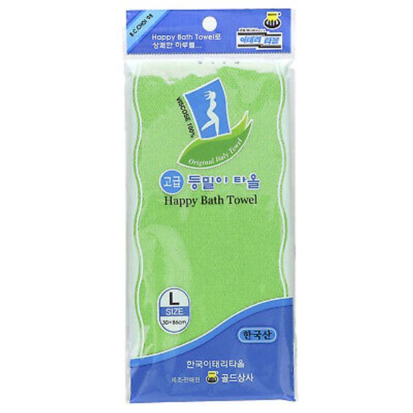 Happy Bath Towel, Large, Green, 1 Count