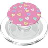 Pink Heart Shape Be Mine Romantic Valentines Day Pattern PopSockets MagSafe PopGrip for iPhone