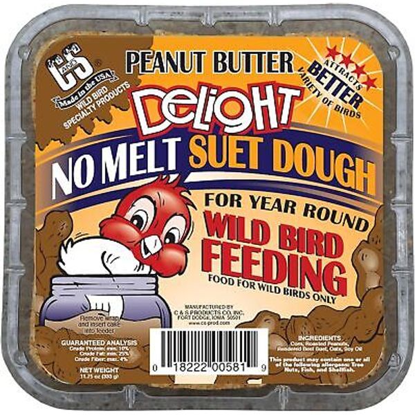 C&S Peanut Butter Delight Suet, 11.75-Ounce 1 Count (Pack of 1)