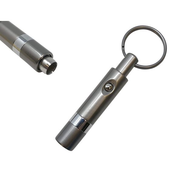 Prestige Import Group - Push Button Cigar Punch Cutter with Key Chain - Color: Gun Metal Gray