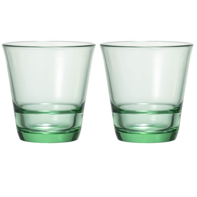 Toyo Sasaki P-52103HS-GG-JAN Glass Tumbler, Leaf Green, 7.4 fl oz (210 ml), Spash HS Free Glass, Made in Japan, Dishwasher Safe, Pack of 2