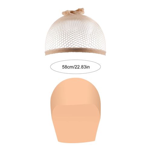 WXJ13 3 Packs Halloween Makeup Latex Bald Caps with 3 Nylon Wig Caps for Adult, Head Wig Cap Costume for Halloween Party Adult Costume Accessory