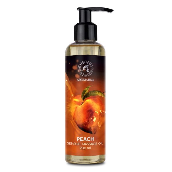 Peach Massage Oil 200ml - Blend of Almond and Grapeseed Oils - Body Oil - Romantic Gift - Relaxing Massage Oil